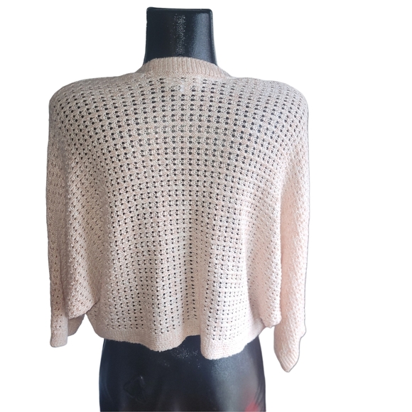 Ellie Light Peach Dolman Sleeve Open Front Cardigan M - Picture 6 of 7